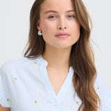 BYISILAS SHIRT - Blue Stripe-Casual Tops- Hometown Style HTS, women's in store and online boutique located in Ingersoll, Ontario
