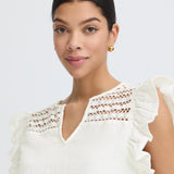 BYIBERLIN FRILL BLOUSE-Blouses- Hometown Style HTS, women's in store and online boutique located in Ingersoll, Ontario