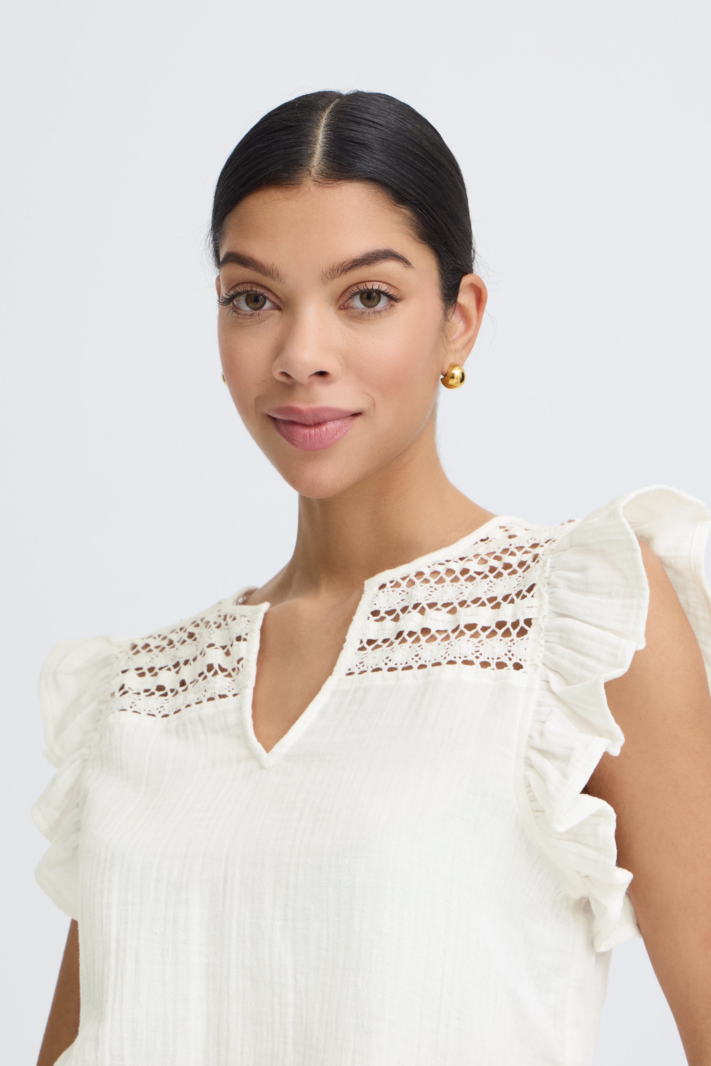 BYIBERLIN FRILL BLOUSE-Blouses- Hometown Style HTS, women's in store and online boutique located in Ingersoll, Ontario