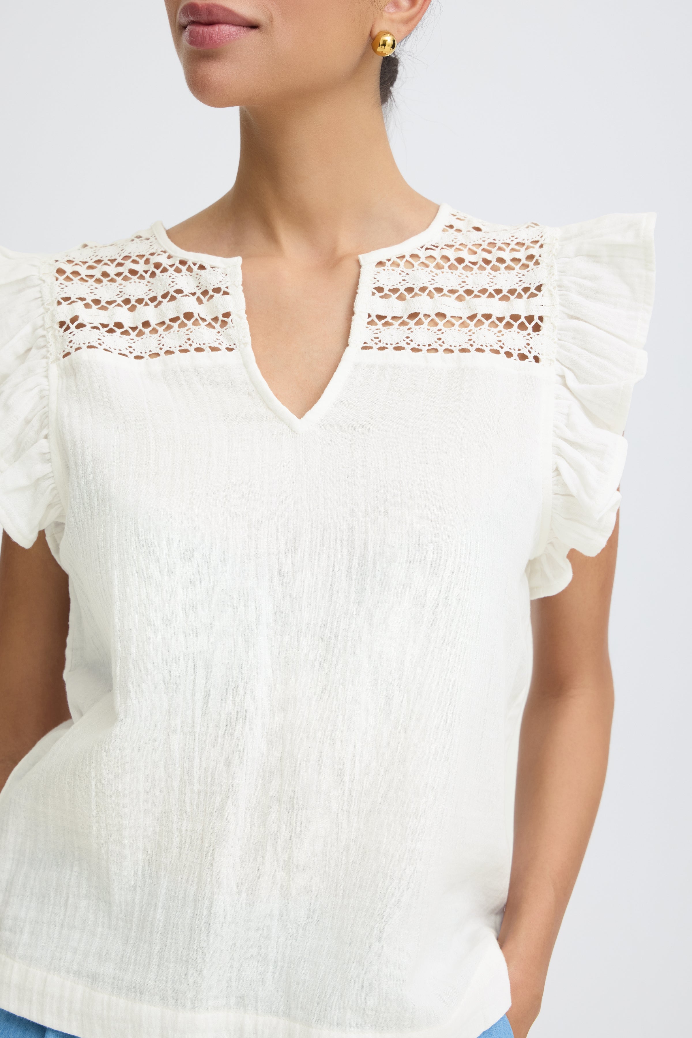 BYIBERLIN FRILL BLOUSE-Blouses- Hometown Style HTS, women's in store and online boutique located in Ingersoll, Ontario