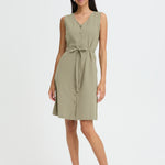 BYELLANA V DRESS - Vetiver - Green-dress- Hometown Style HTS, women's in store and online boutique located in Ingersoll, Ontario