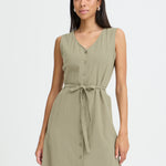 BYELLANA V DRESS - Vetiver - Green-dress- Hometown Style HTS, women's in store and online boutique located in Ingersoll, Ontario