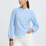 Blue Heart Blouse-blouse- Hometown Style HTS, women's in store and online boutique located in Ingersoll, Ontario