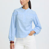 Blue Heart Blouse-blouse- Hometown Style HTS, women's in store and online boutique located in Ingersoll, Ontario