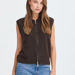 BYOMEA ZIPPER SLIPOVER - Java Melange-Casual Tops- Hometown Style HTS, women's in store and online boutique located in Ingersoll, Ontario