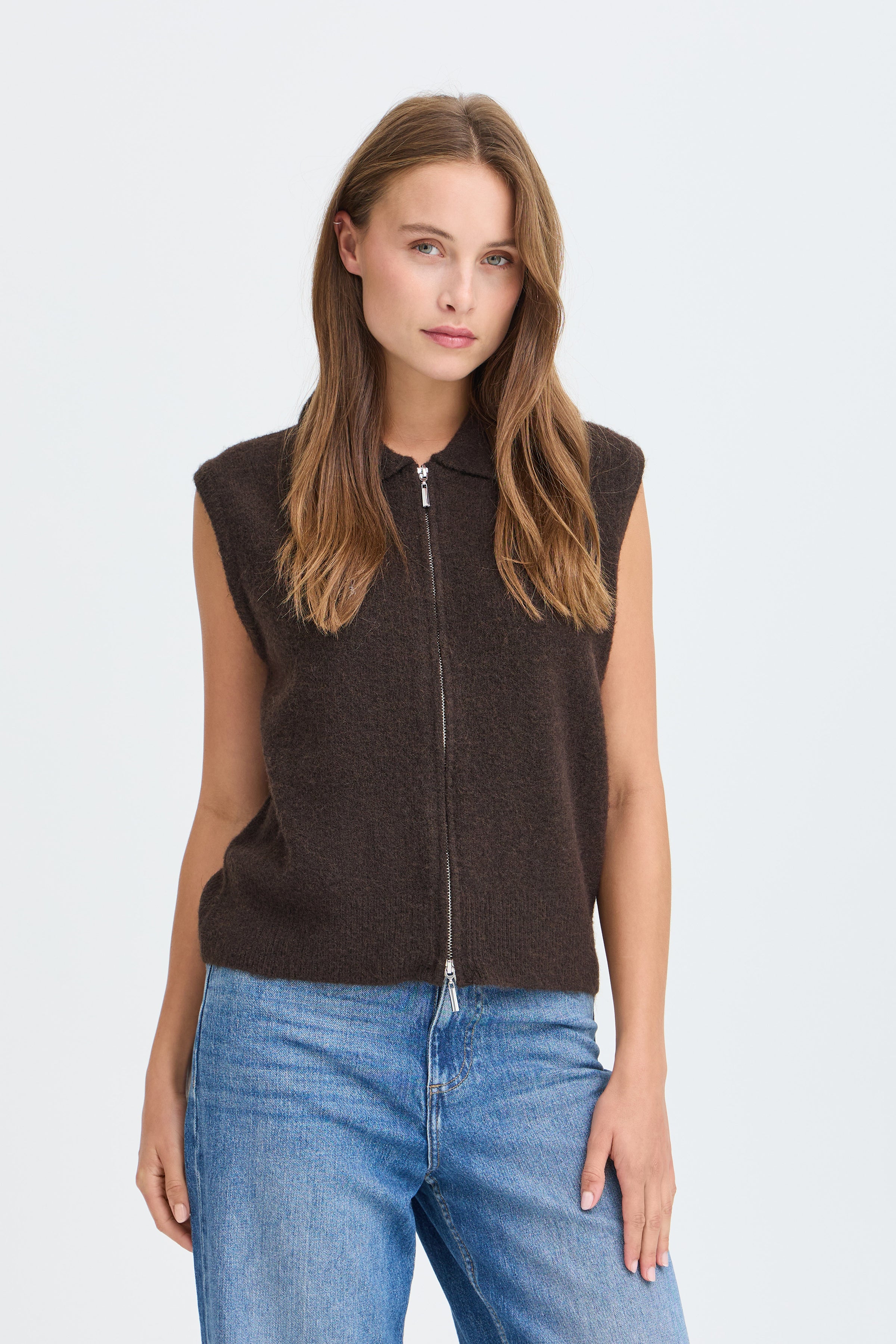 BYOMEA ZIPPER SLIPOVER - Java Melange-Casual Tops- Hometown Style HTS, women's in store and online boutique located in Ingersoll, Ontario