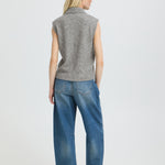 BYOMEA ZIPPER SLIPOVER - Mid Grey Melange-Casual Tops- Hometown Style HTS, women's in store and online boutique located in Ingersoll, Ontario