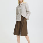 BYDANTA LONG SHORTS - Sepia Melange-Bottoms- Hometown Style HTS, women's in store and online boutique located in Ingersoll, Ontario