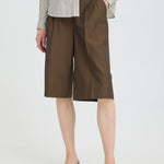 BYDANTA LONG SHORTS - Sepia Melange-Bottoms- Hometown Style HTS, women's in store and online boutique located in Ingersoll, Ontario