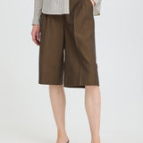 BYDANTA LONG SHORTS - Sepia Melange-Bottoms- Hometown Style HTS, women's in store and online boutique located in Ingersoll, Ontario