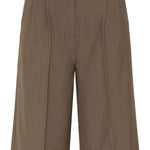 BYDANTA LONG SHORTS - Sepia Melange-Bottoms- Hometown Style HTS, women's in store and online boutique located in Ingersoll, Ontario