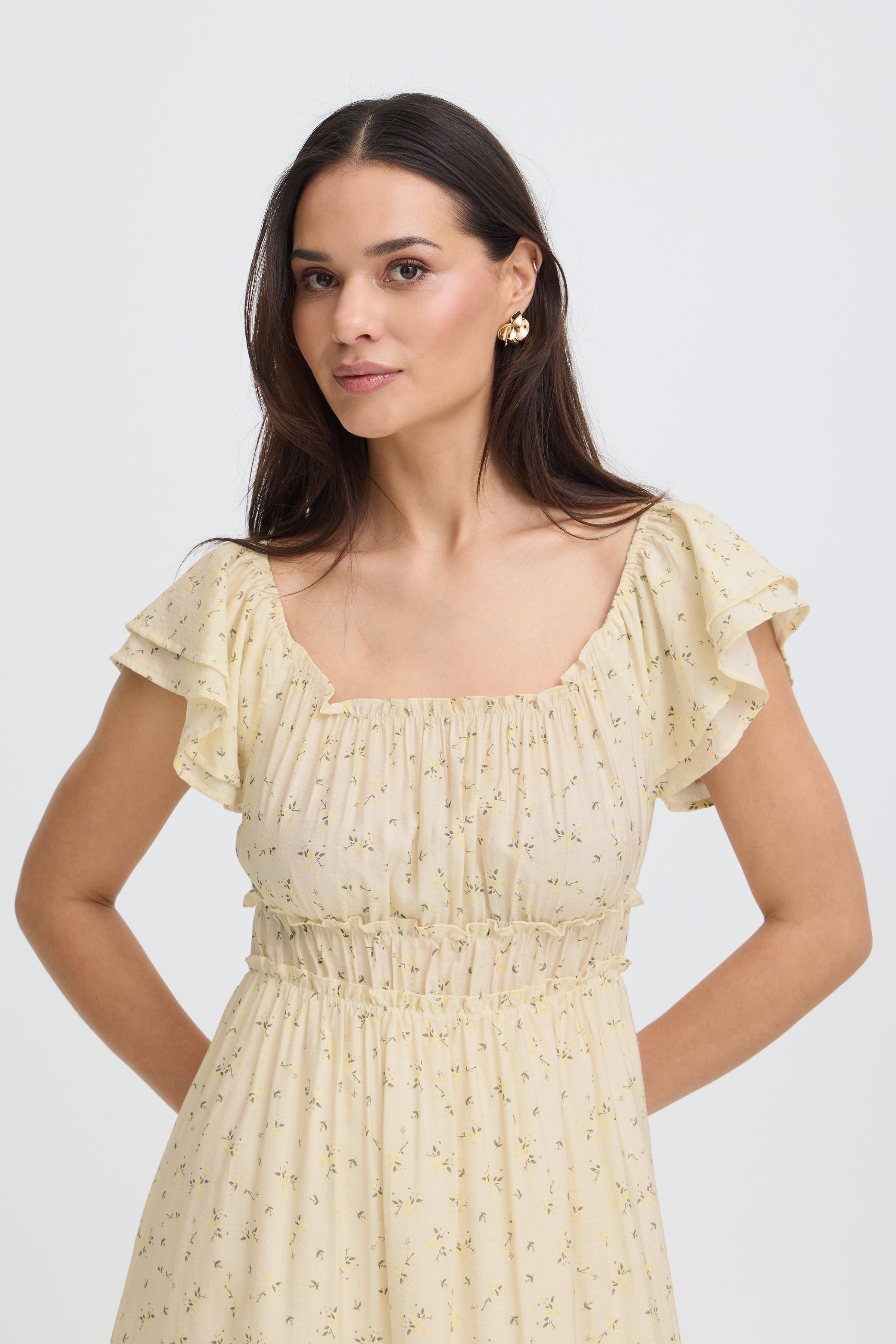 BYHELOISE DRESS - Yellow Flower-Casual Dresses- Hometown Style HTS, women's in store and online boutique located in Ingersoll, Ontario