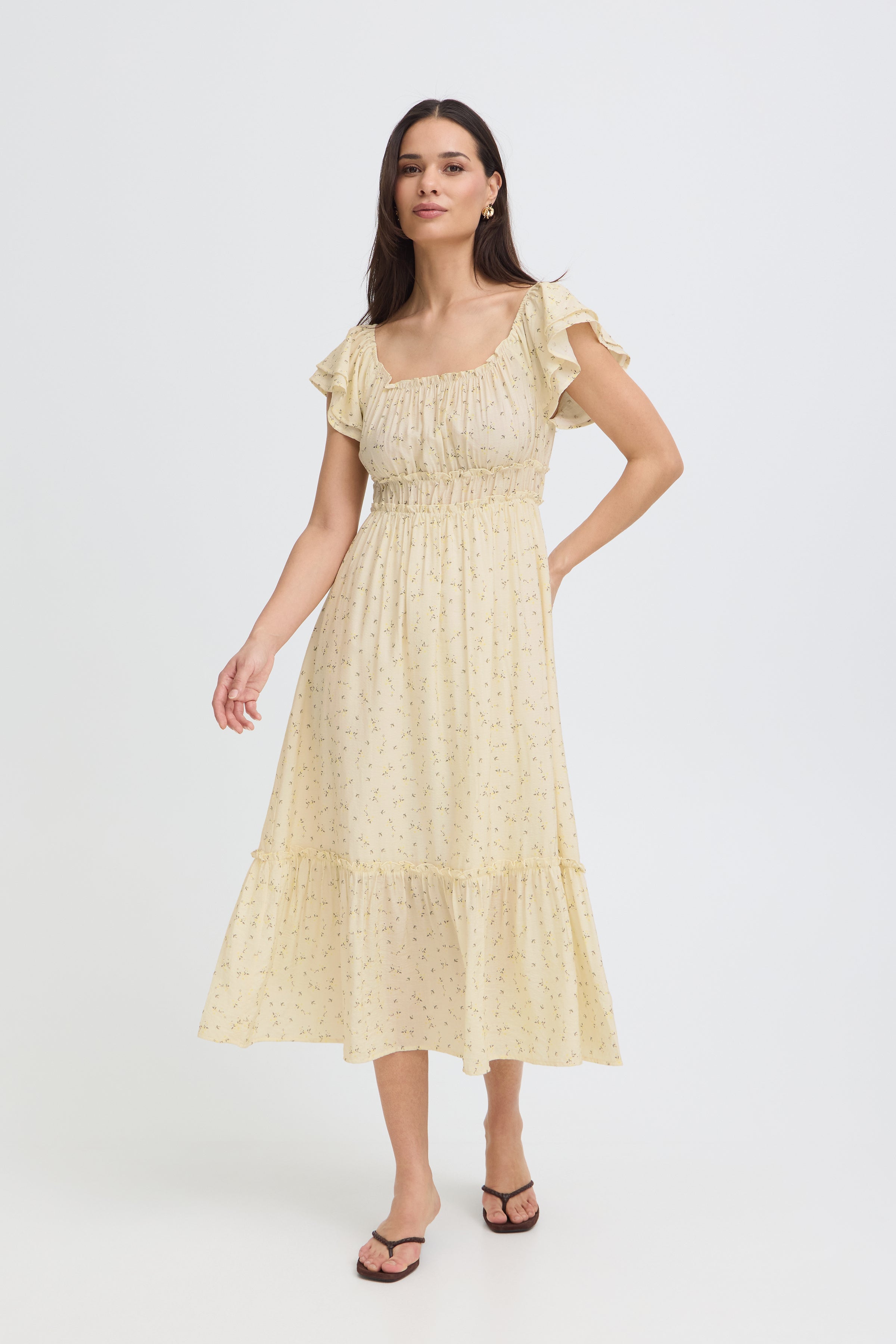 BYHELOISE DRESS - Yellow Flower-Casual Dresses- Hometown Style HTS, women's in store and online boutique located in Ingersoll, Ontario