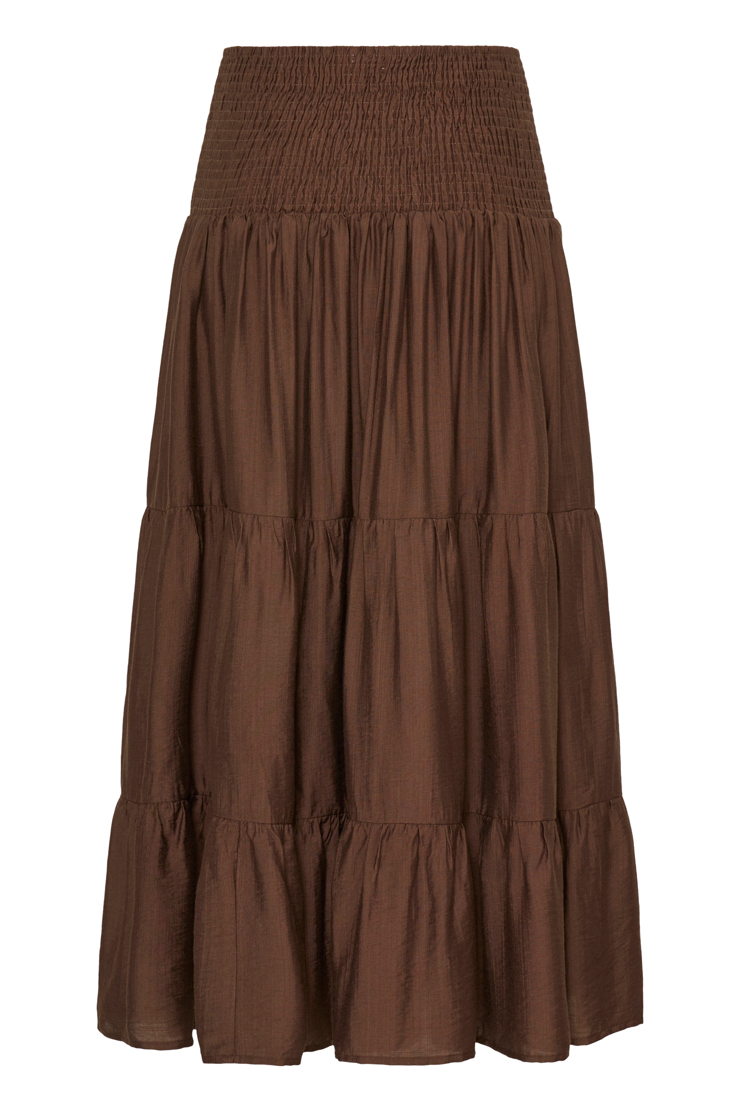 BYJOANNIE SMOCK SKIRT - French Roast - Brown-Dress- Hometown Style HTS, women's in store and online boutique located in Ingersoll, Ontario