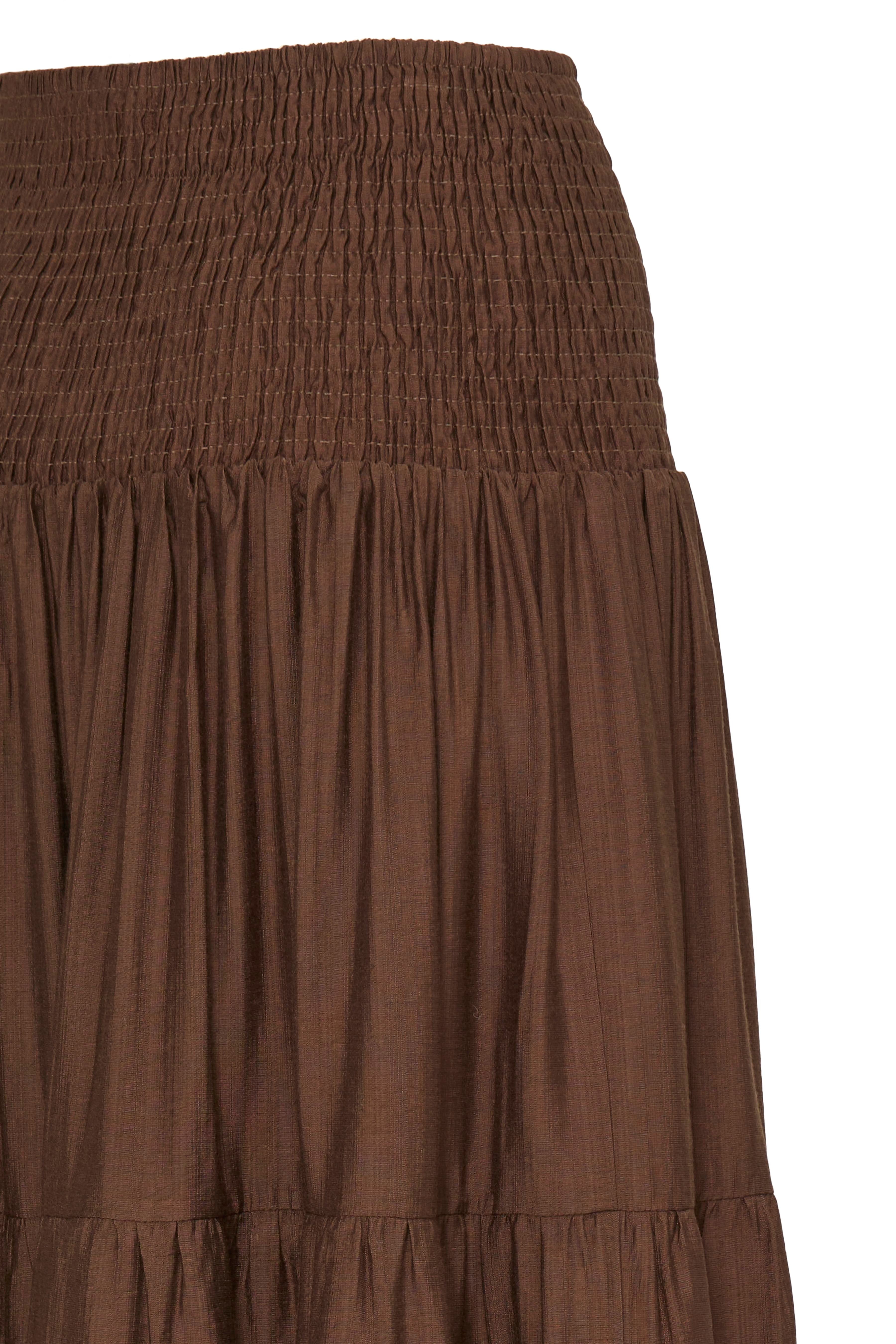BYJOANNIE SMOCK SKIRT - French Roast - Brown-Dress- Hometown Style HTS, women's in store and online boutique located in Ingersoll, Ontario