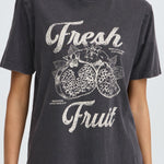 BYSOLKO FRUITY TSHIRT - Asphalt-Casual Tops- Hometown Style HTS, women's in store and online boutique located in Ingersoll, Ontario
