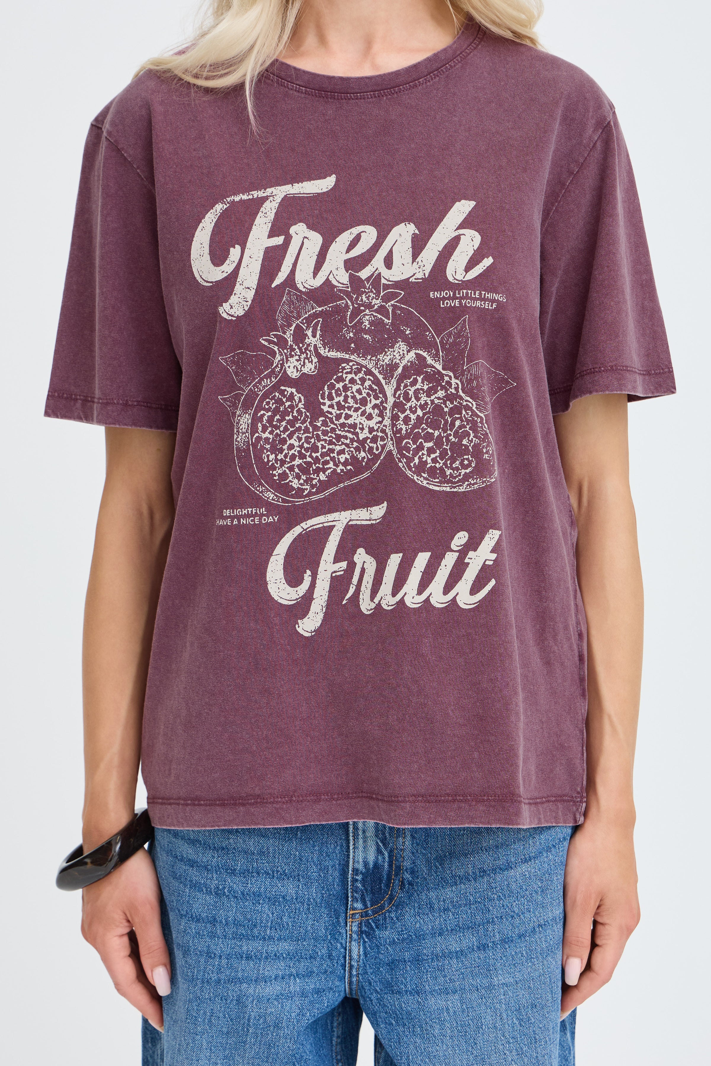 BYSOLKO FRUITY TSHIRT - Fig-Casual Tops- Hometown Style HTS, women's in store and online boutique located in Ingersoll, Ontario