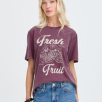 BYSOLKO FRUITY TSHIRT - Fig-Casual Tops- Hometown Style HTS, women's in store and online boutique located in Ingersoll, Ontario