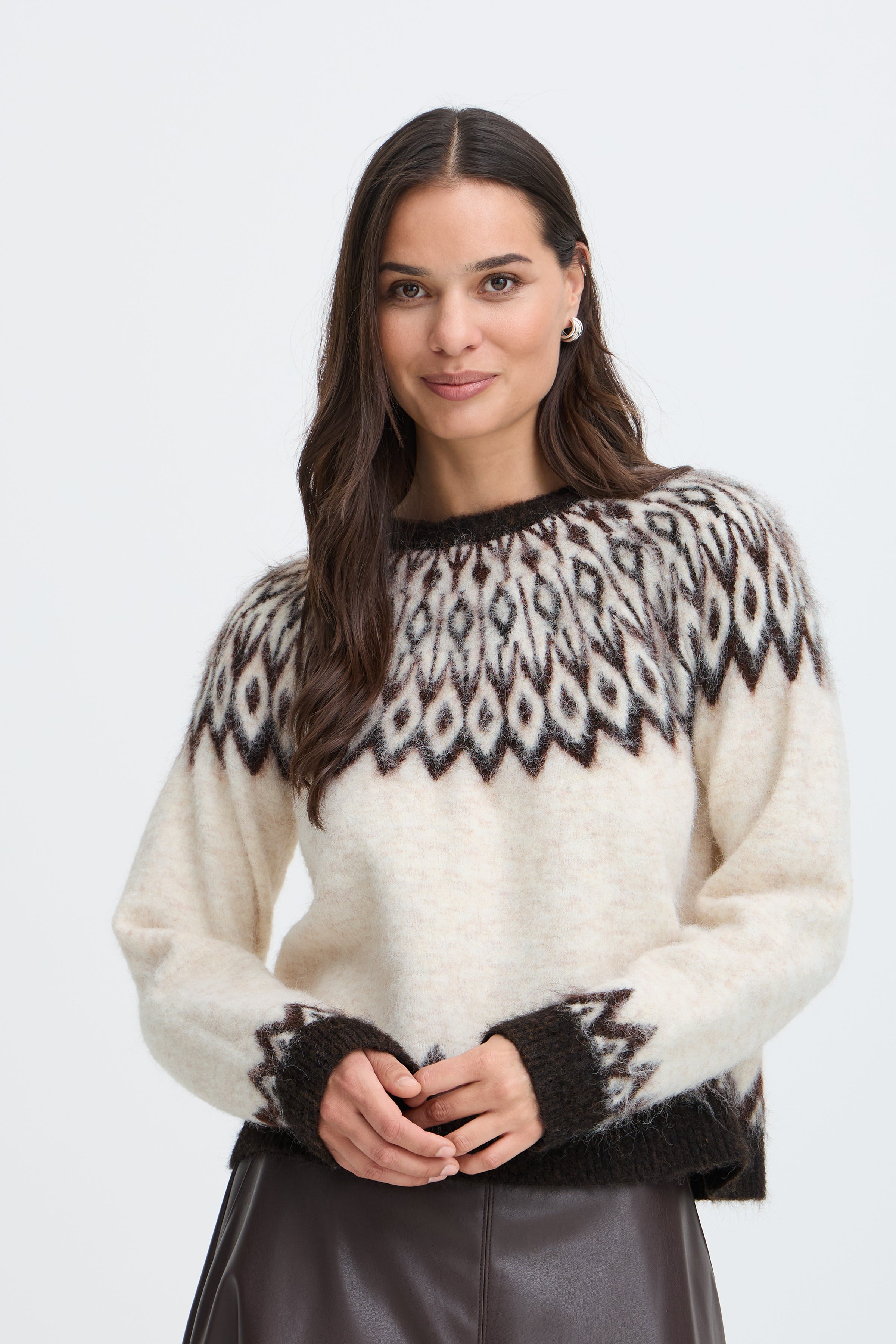 BYMILOU LS JUMPER - BIRCH JAVA-Sweaters and Cardigans- Hometown Style HTS, women's in store and online boutique located in Ingersoll, Ontario