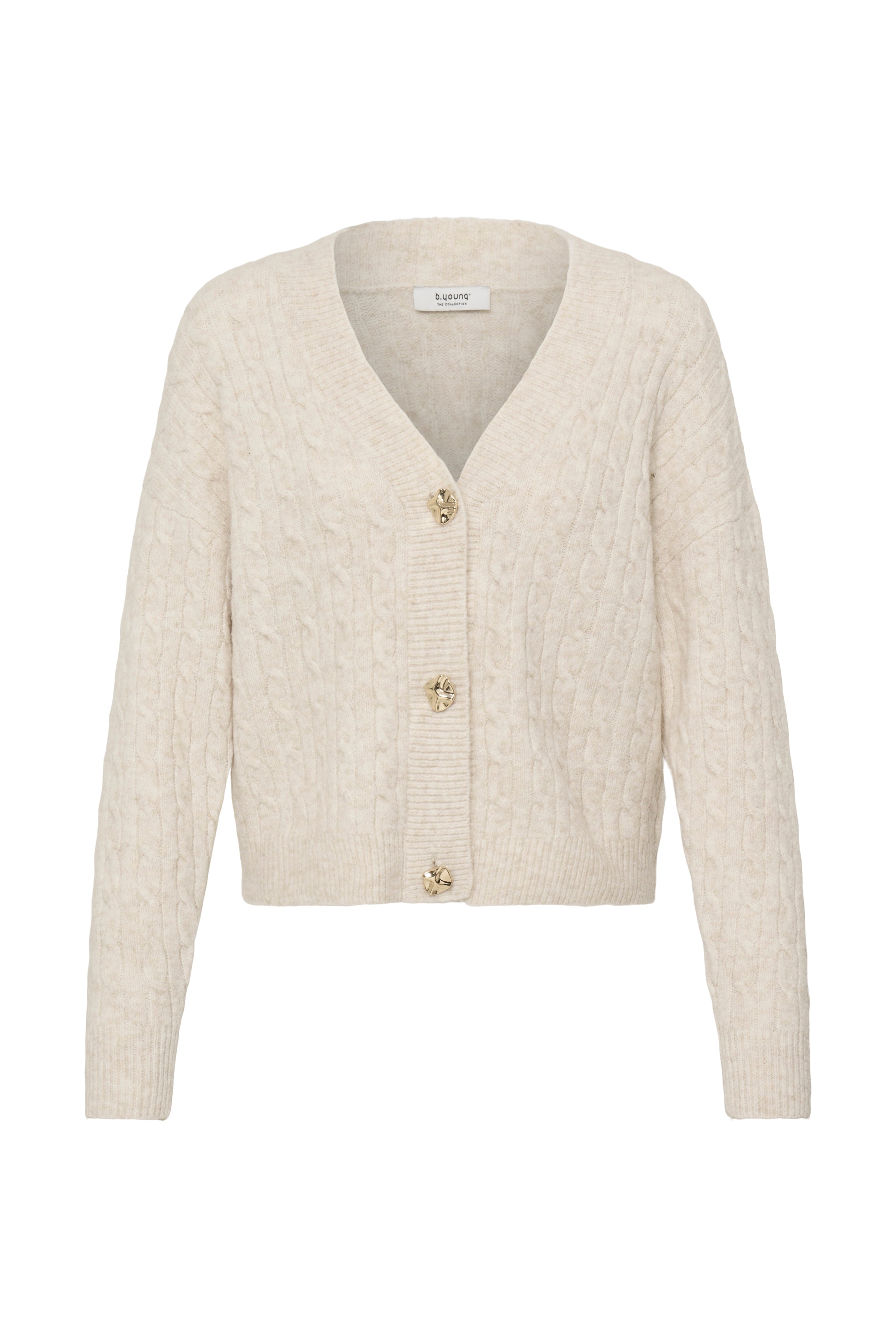 BYMAGRITE CARDIGAN - Birch Melange-Sweaters and Cardigans- Hometown Style HTS, women's in store and online boutique located in Ingersoll, Ontario