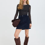 DASIK A POCKET SKIRT - Dark Sapphire-Bottoms- Hometown Style HTS, women's in store and online boutique located in Ingersoll, Ontario