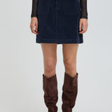 DASIK A POCKET SKIRT - Dark Sapphire-Bottoms- Hometown Style HTS, women's in store and online boutique located in Ingersoll, Ontario