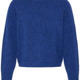 BYOMEA CREW JUMPER - Blue Depths Melange-Sweaters and Cardigans- Hometown Style HTS, women's in store and online boutique located in Ingersoll, Ontario