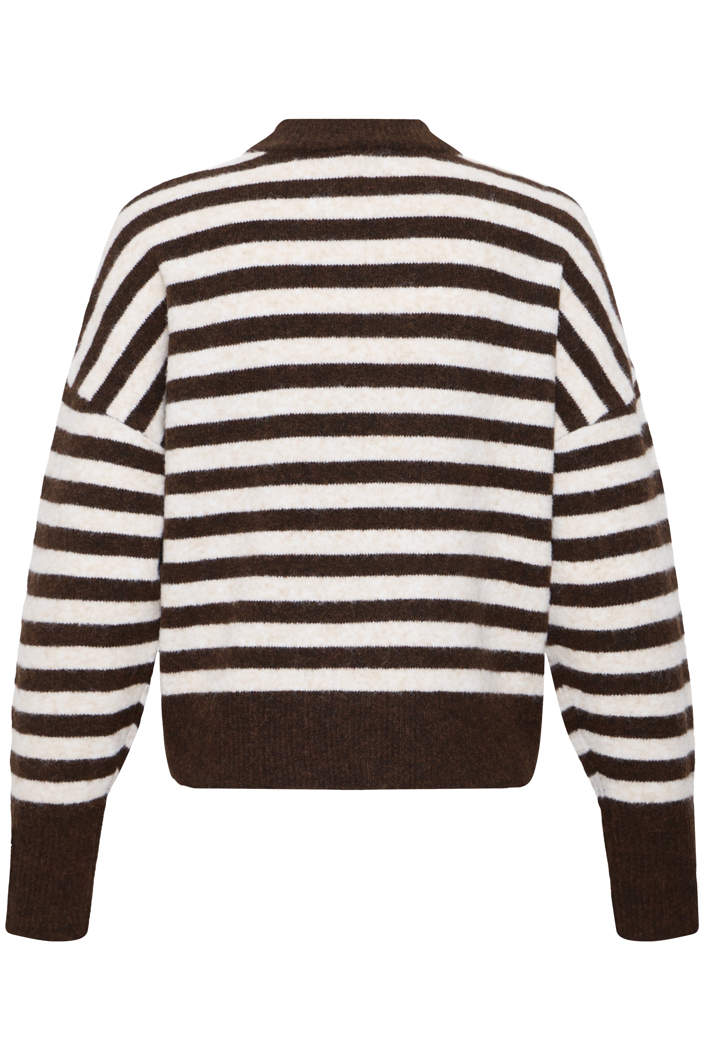 BYOMEA CREW JUMPER - Birch/Java Stripe-Sweaters and Cardigans- Hometown Style HTS, women's in store and online boutique located in Ingersoll, Ontario