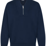 BYPUSTI COLLAR SWEATSHIRT - Dark Sapphire-Casual Tops- Hometown Style HTS, women's in store and online boutique located in Ingersoll, Ontario