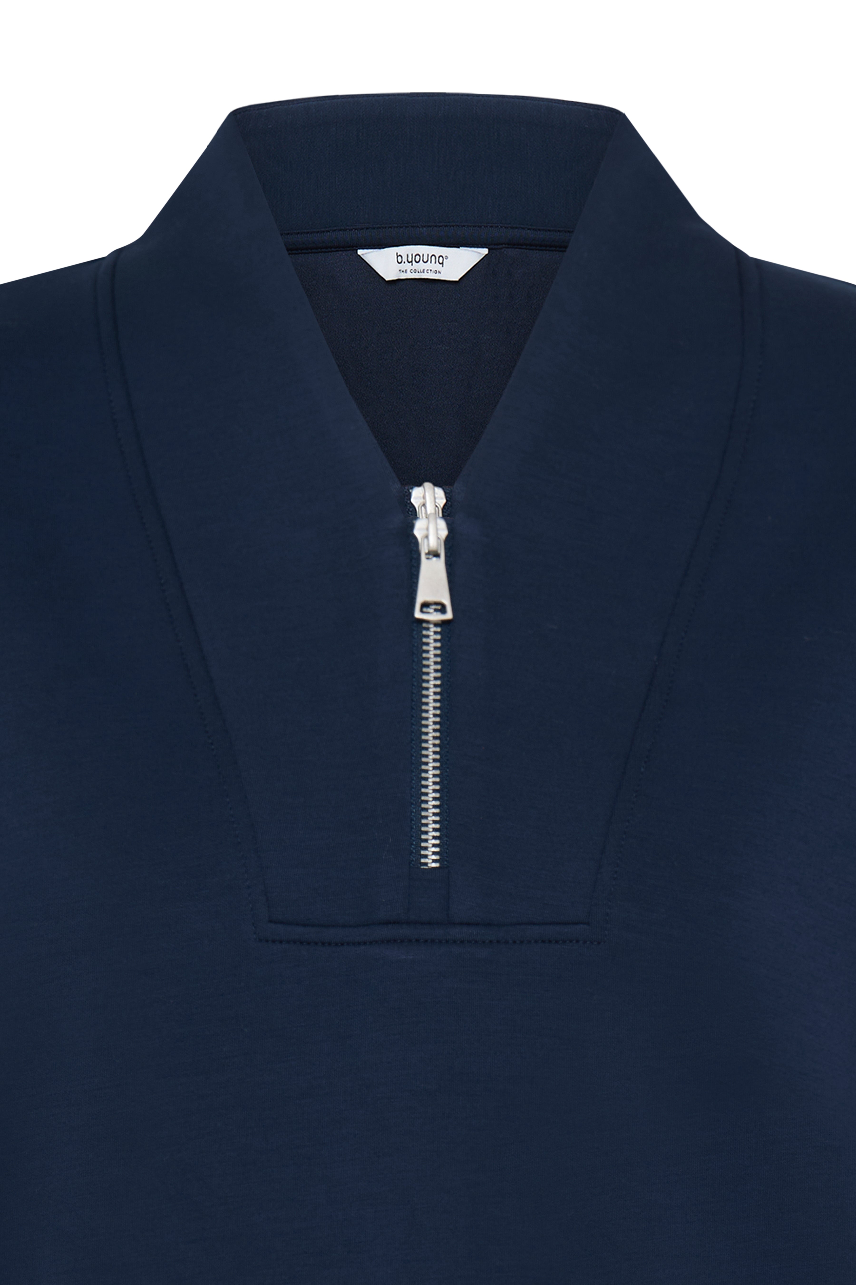 BYPUSTI COLLAR SWEATSHIRT - Dark Sapphire-Casual Tops- Hometown Style HTS, women's in store and online boutique located in Ingersoll, Ontario