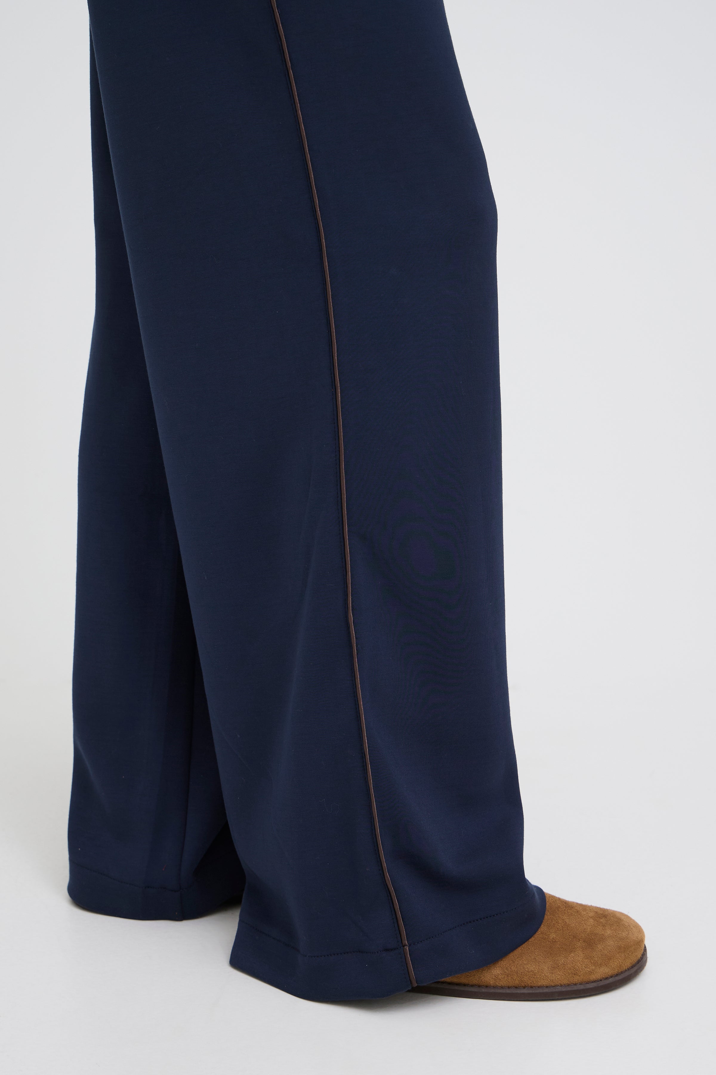BYPUSTI PIPING PANTS - DARK SAPPHIRE-Bottoms- Hometown Style HTS, women's in store and online boutique located in Ingersoll, Ontario