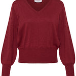 MOBBE V JUMPER- Sundried Tomato-Casual Tops- Hometown Style HTS, women's in store and online boutique located in Ingersoll, Ontario