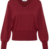 MOBBE V JUMPER- Sundried Tomato-Casual Tops- Hometown Style HTS, women's in store and online boutique located in Ingersoll, Ontario