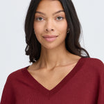 MOBBE V JUMPER- Sundried Tomato-Casual Tops- Hometown Style HTS, women's in store and online boutique located in Ingersoll, Ontario