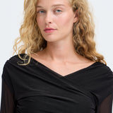 TOA WRAP TOP - Black-Blouses- Hometown Style HTS, women's in store and online boutique located in Ingersoll, Ontario