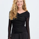 TOA WRAP TOP - Black-Blouses- Hometown Style HTS, women's in store and online boutique located in Ingersoll, Ontario