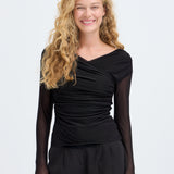 TOA WRAP TOP - Black-Blouses- Hometown Style HTS, women's in store and online boutique located in Ingersoll, Ontario