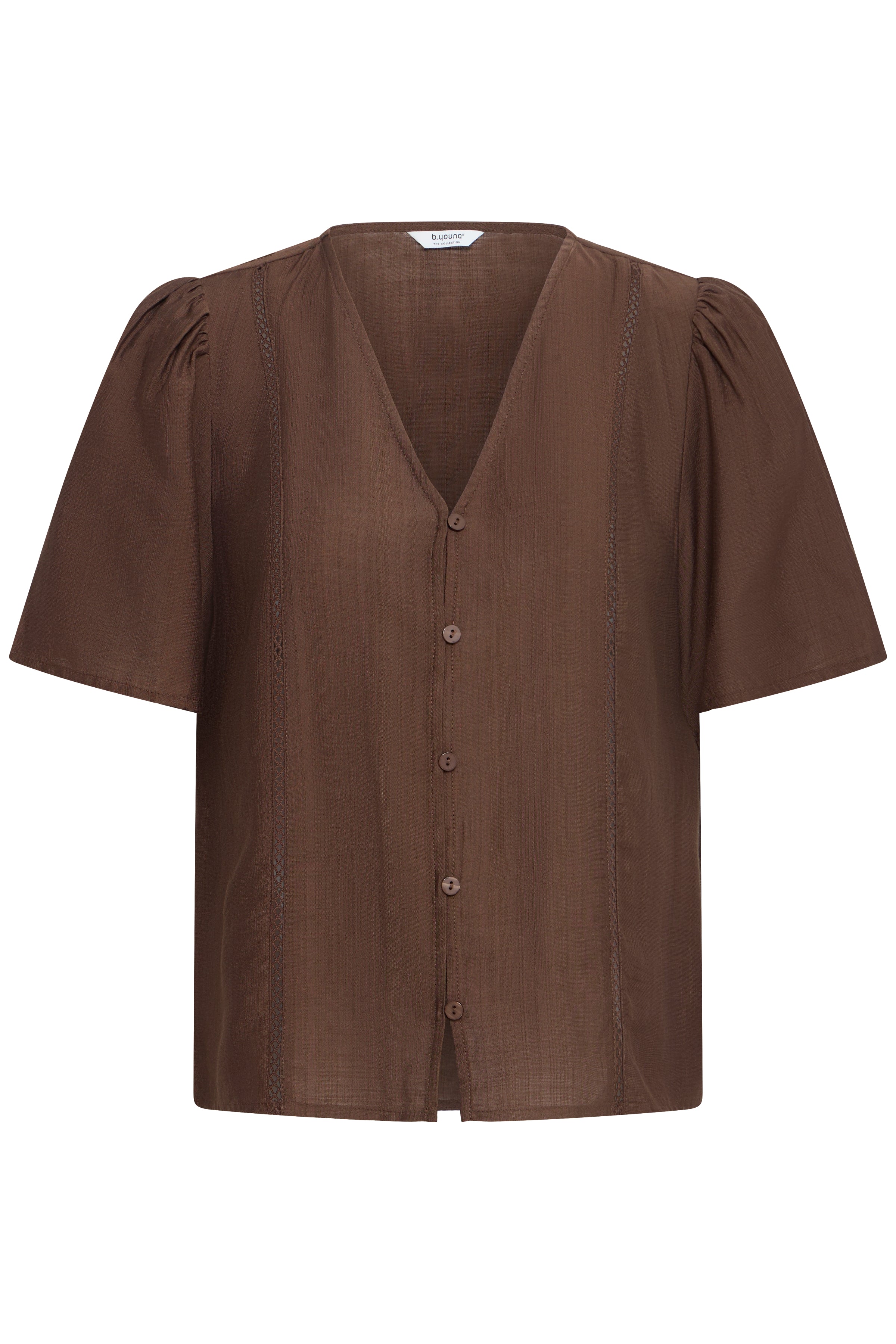 BYXISELDA VNECK SHIRT - Shaved Chocolate-Casual Tops- Hometown Style HTS, women's in store and online boutique located in Ingersoll, Ontario
