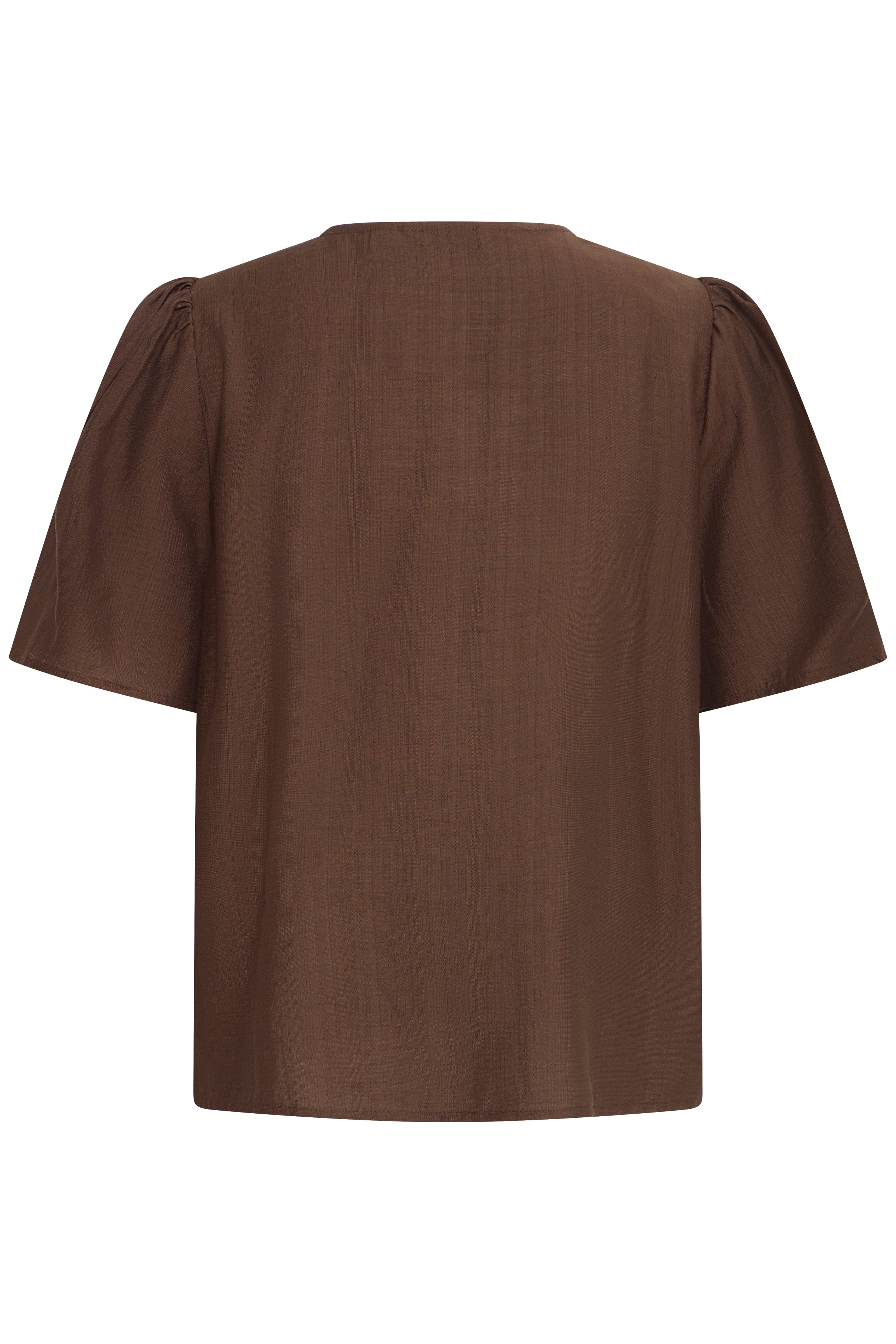 BYXISELDA VNECK SHIRT - Shaved Chocolate-Casual Tops- Hometown Style HTS, women's in store and online boutique located in Ingersoll, Ontario