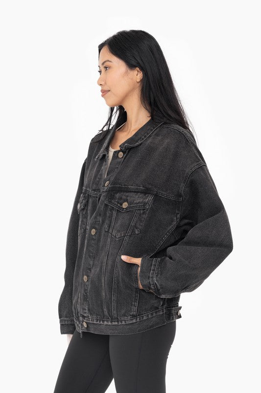 Boxy-Cut Denim Jacket - Grey Wash-Coats & Jackets- Hometown Style HTS, women's in store and online boutique located in Ingersoll, Ontario