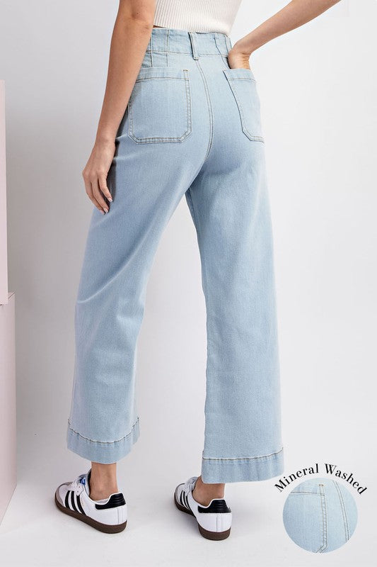 Soft Washed Wide Leg Pants - Denim-Pants- Hometown Style HTS, women's in store and online boutique located in Ingersoll, Ontario