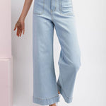 Soft Washed Wide Leg Pants - Denim-Pants- Hometown Style HTS, women's in store and online boutique located in Ingersoll, Ontario