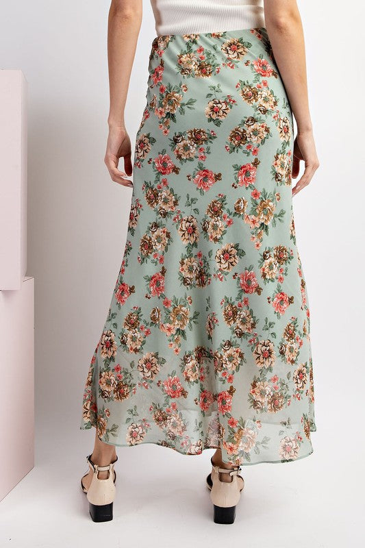 Floral Print Maxi Skirt - Sage-Skirt- Hometown Style HTS, women's in store and online boutique located in Ingersoll, Ontario