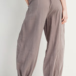Cotton Jogger Pants - Mushroom-Pants- Hometown Style HTS, women's in store and online boutique located in Ingersoll, Ontario