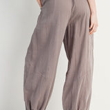 Cotton Jogger Pants - Mushroom-Pants- Hometown Style HTS, women's in store and online boutique located in Ingersoll, Ontario