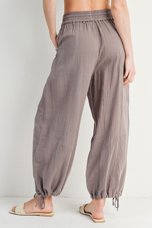 Cotton Jogger Pants - Mushroom-Pants- Hometown Style HTS, women's in store and online boutique located in Ingersoll, Ontario