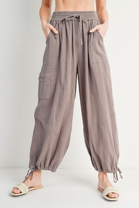 Cotton Jogger Pants - Mushroom-Pants- Hometown Style HTS, women's in store and online boutique located in Ingersoll, Ontario