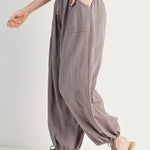 Cotton Jogger Pants - Mushroom-Pants- Hometown Style HTS, women's in store and online boutique located in Ingersoll, Ontario