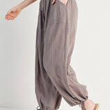 Cotton Jogger Pants - Mushroom-Pants- Hometown Style HTS, women's in store and online boutique located in Ingersoll, Ontario