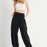 Cotton Jogger Pants - Black-Pants- Hometown Style HTS, women's in store and online boutique located in Ingersoll, Ontario